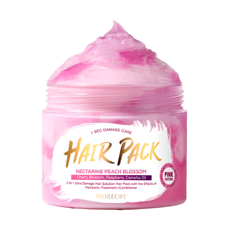 ピンク バイオレシピ300g1個おすすめ ヘアパック 高濃縮 タンパク質ケア マーブル ヘアパック 超損傷毛 大容量