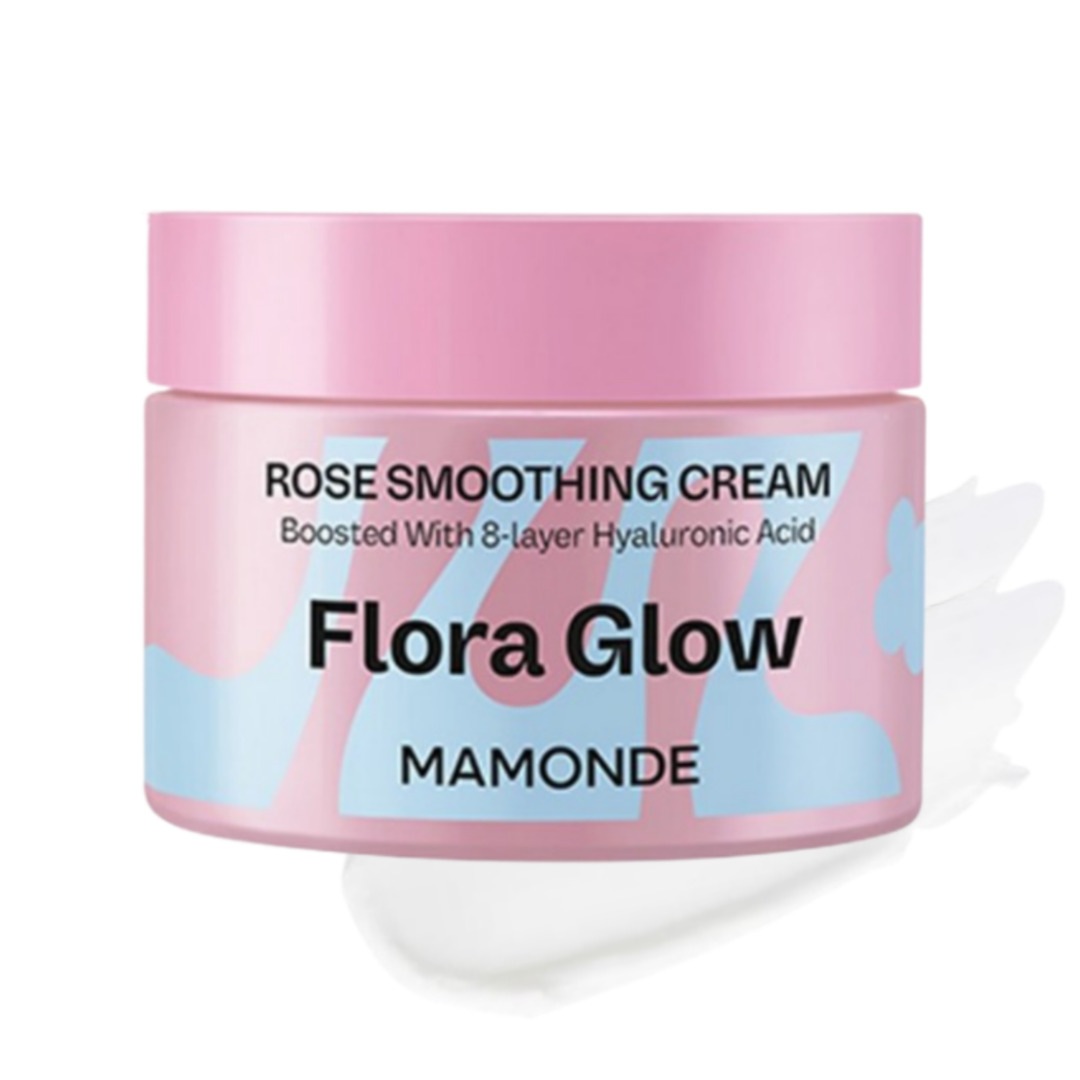 フローラグロー ローズ スムージングクリーム 50ml/なめらかなキメのクリーム/ヒアルロン酸/ローズペプチド/肌のキメケア/水分ケア/韓国コスメ