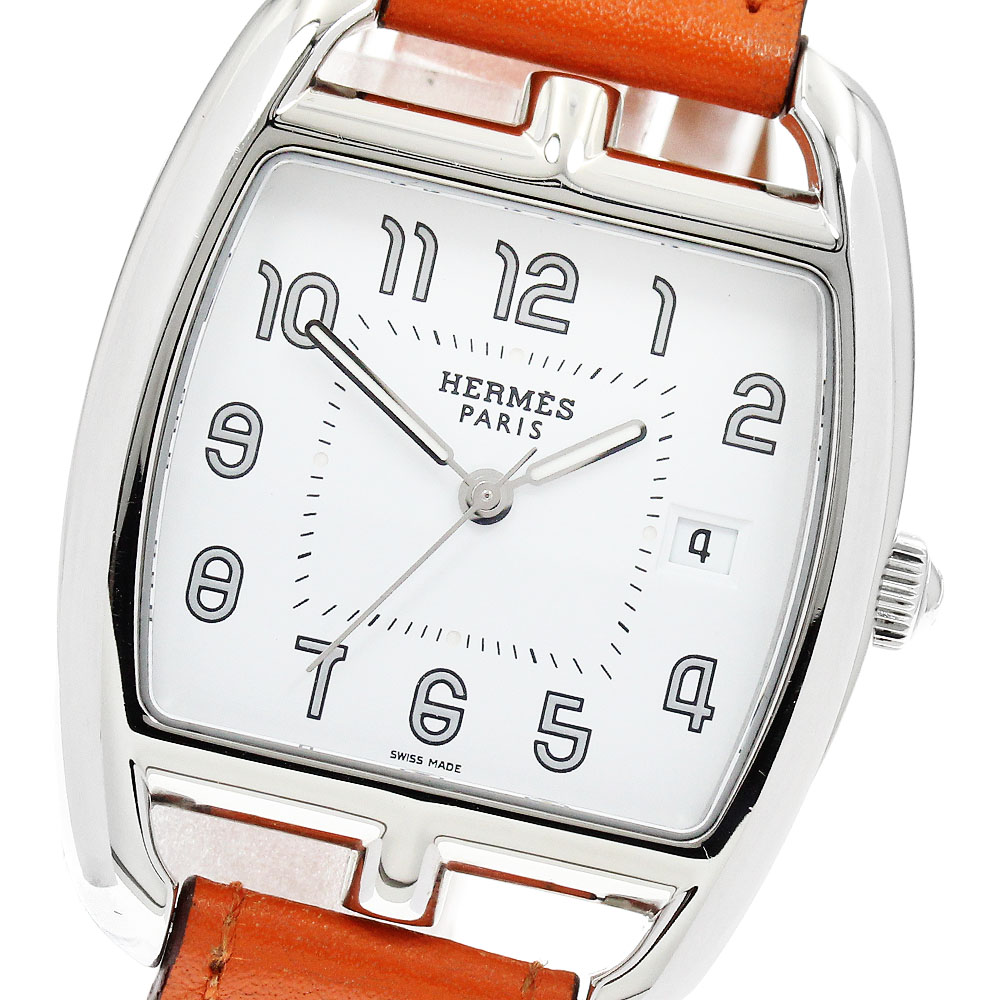 ベルト訳あり エルメス HERMES CT1.710 ケープコッド トノー ドゥブルトゥール クォーツ メンズ _930094【中古】