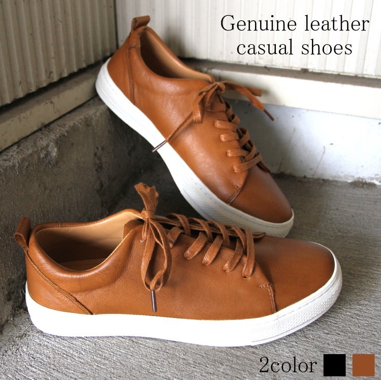 カジュアルシューズ メンズ 春夏秋冬 スニーカータイプ 本革 en bridge 黒