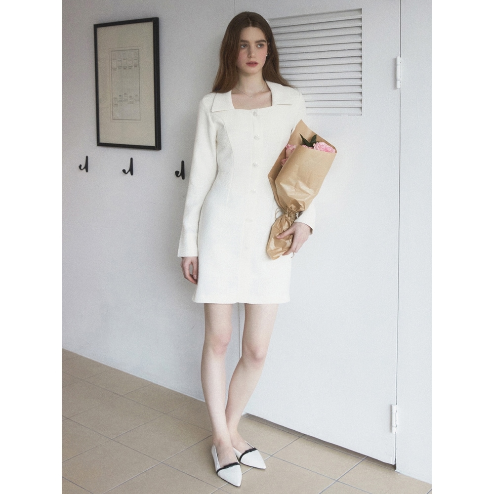 REVORG ラナンツイードトップスアイボリー