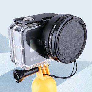 ヒーロー10黒16x hdマクロレンズ + 赤紫ダイビングフィルター58ミリメートルアダプタリングレンズ移動プロ8 9防水ハウジングケース