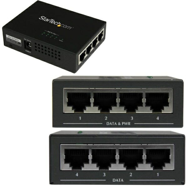 StarTech.com [POEINJ4G] 4ポートギガビット対応PoEインジェクタ (ミッドス