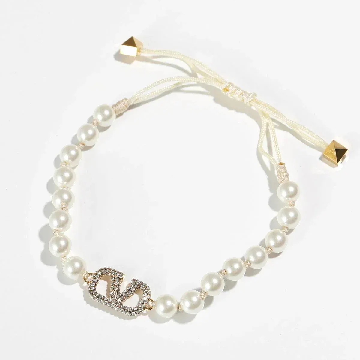 VALENTINO ヴァレンティノ ブレスレット 4W2J0V16MKD レディース Vロゴ パール クリスタル アクセサリー ロックスタッズ ZZB 【mega】