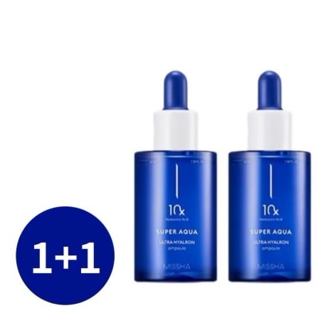 （1+1） 韓国 女性 人気コスメ スーパー アクア ウルトラ ヒアロン アンプル エッセンス 47ml しわ緩和 明るい肌 2重 機能性
