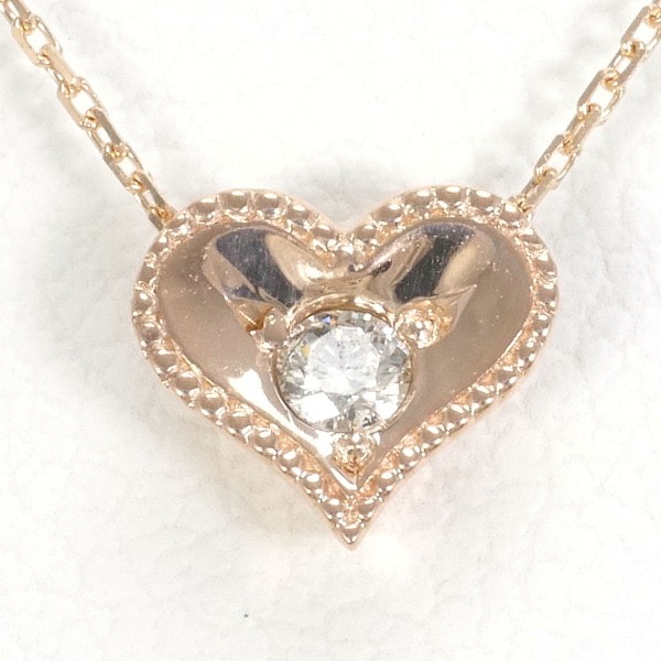 K10 10金 PG ピンクゴールド ネックレス ダイヤ 0.04 約40cm ジュエリー 中古