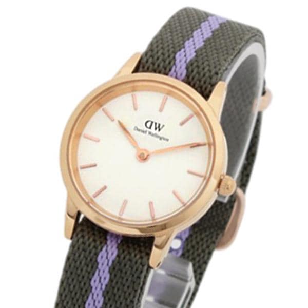 Iconic 28mm Green Nato RoseGold White DW00100680 腕時計 レディース オフホワイト クオーツ