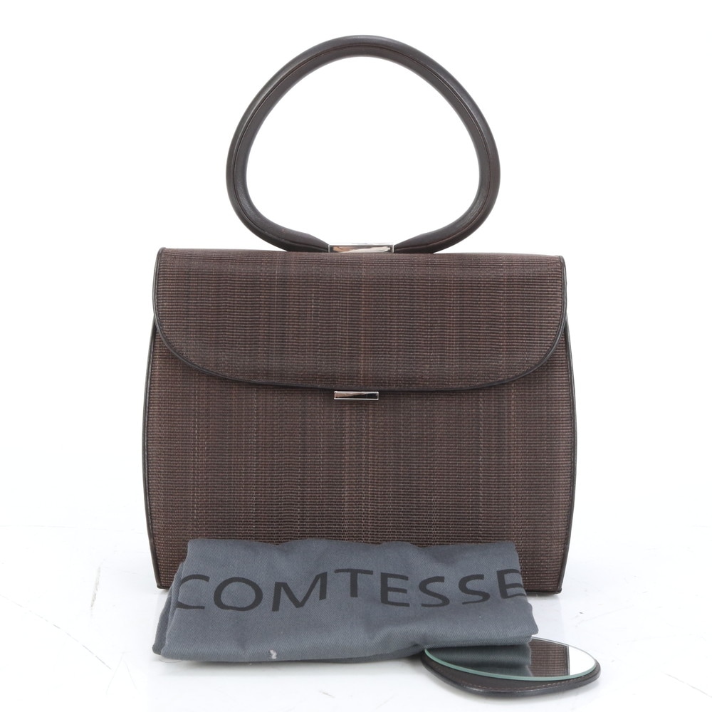 極美品 レザー ホースヘアー ハンドバッグ トート レディース ECE CQ32-3 中古