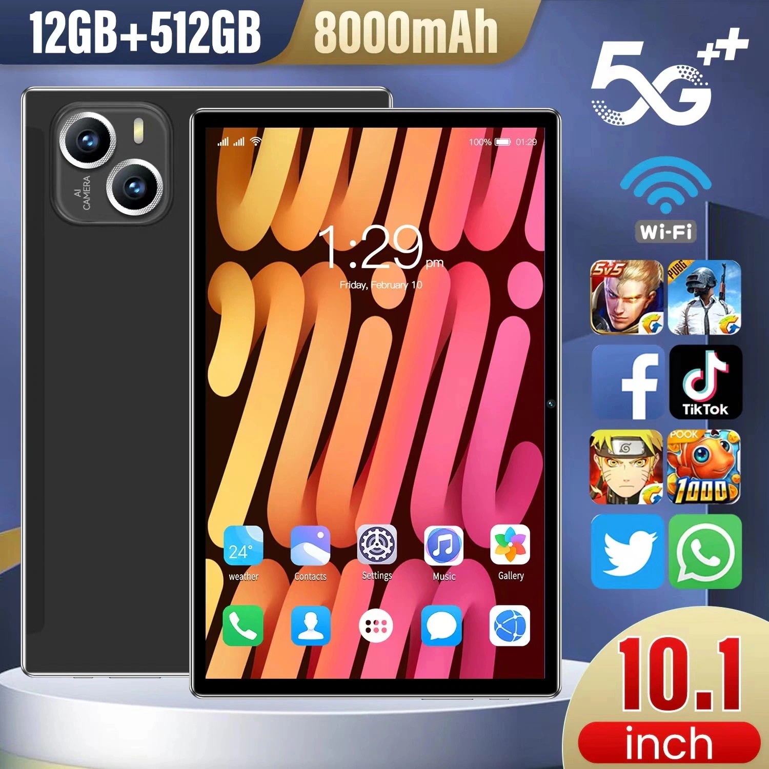 Android13.0 タブレット 10.1インチ タブレットPC 6+64GBWi-Fiモデル 液晶 simフリー GMS認証 軽量 在宅勤務 ネット授業 人気 最新 Bluetooth GPS 特