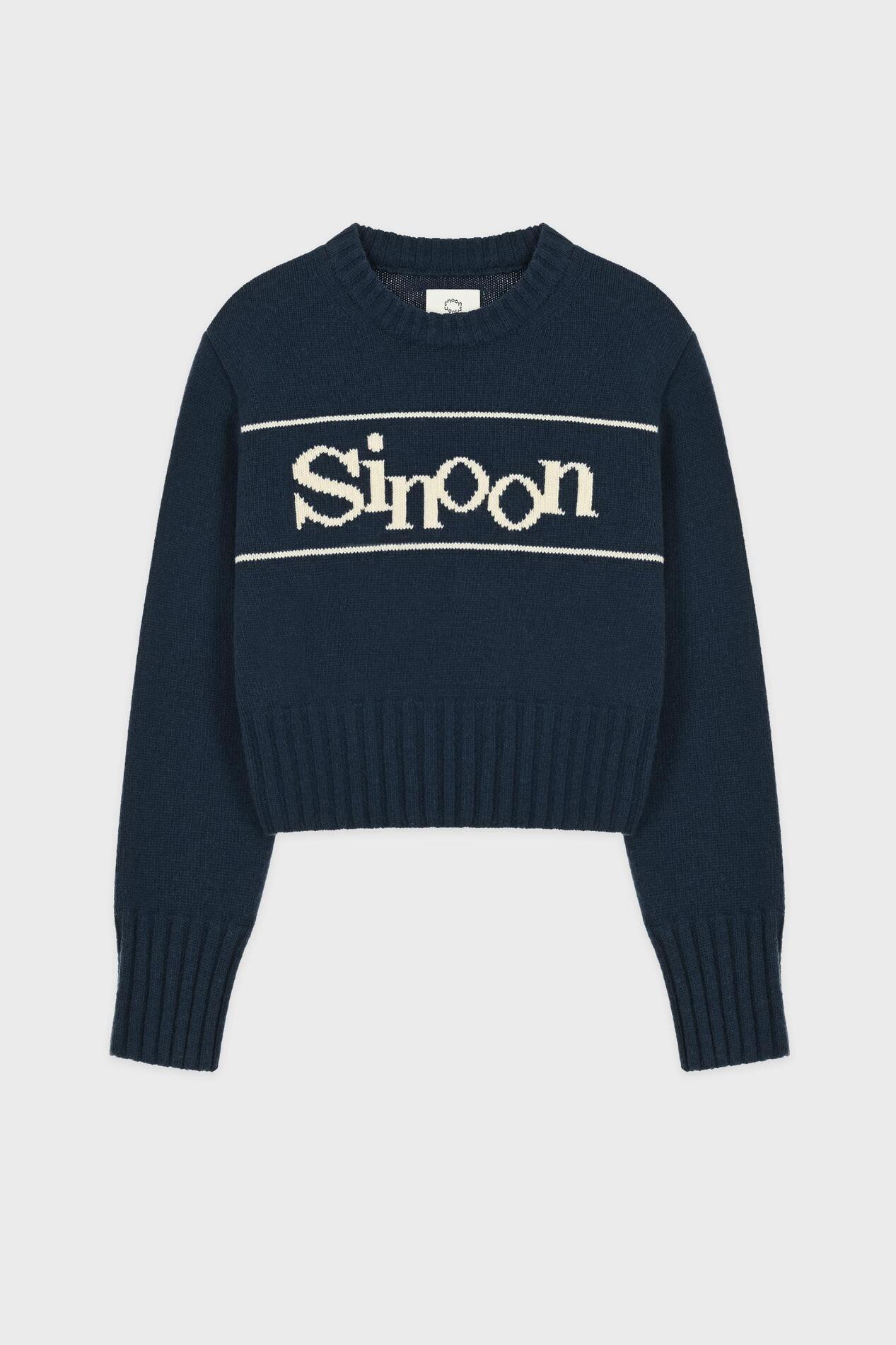【SINOON】 SINOON PULLOVER KNIT : NAVY