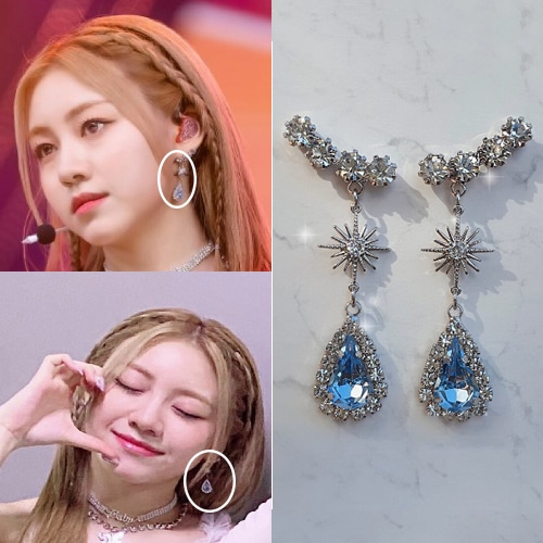 [ロケットパンチダヒョン着用イヤリング] Stellar Elf Earrings (Light Sapphire ver.) 韓国人気女性アイドル着用 韓国ファッションジュエリー