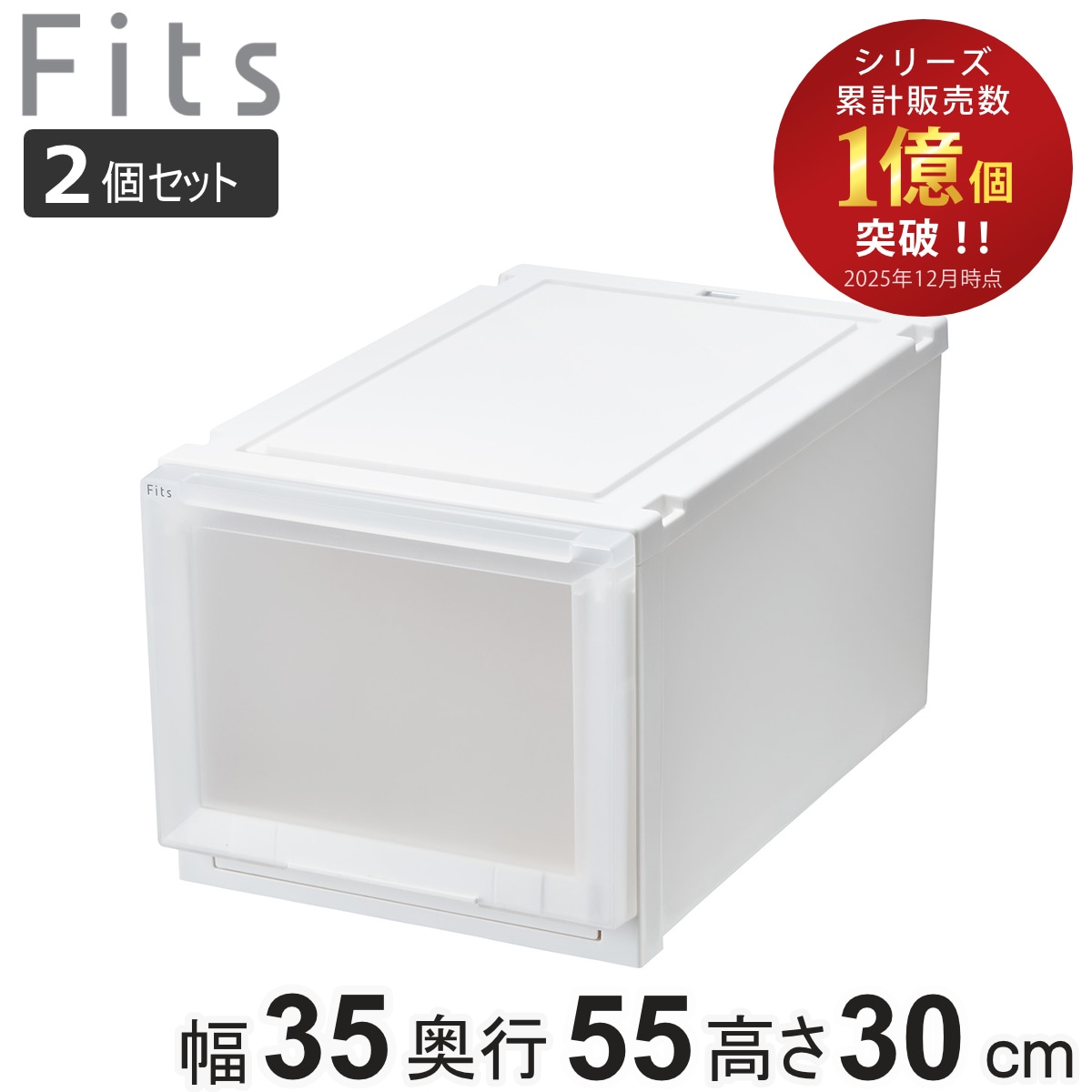 収納ケース 2個セット 幅35x奥行55x高さ30cm Fits フィッツケース アドバンス 3530 クローゼット 収納 収納ボックス 日本製 衣装ケース 衣類ケース 天馬 押入れ収納