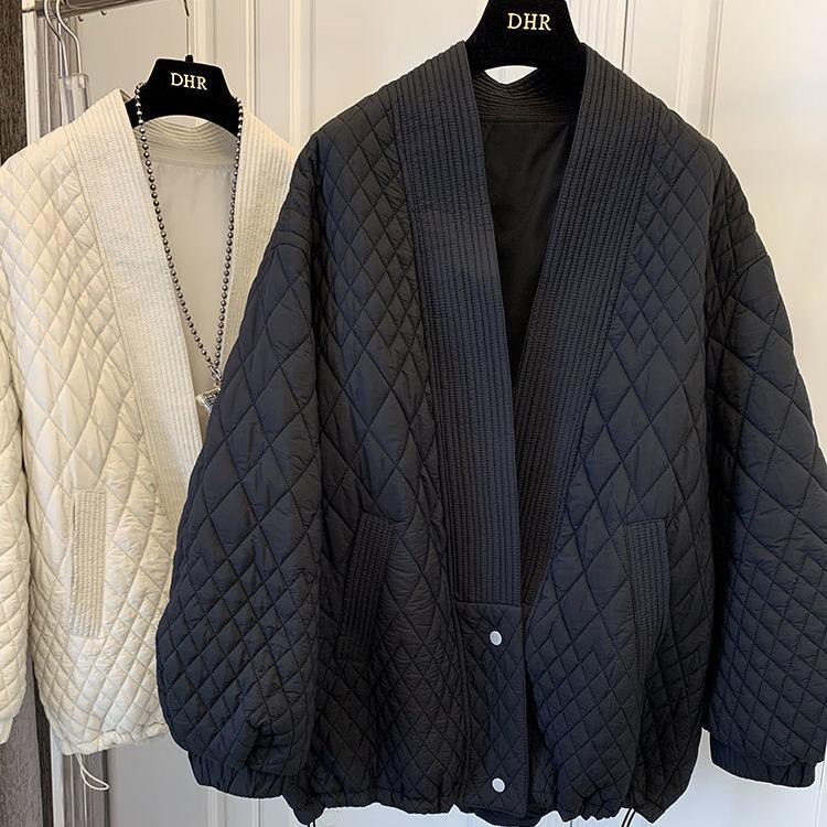 コート中綿コートキルティングコート保温防寒ブラックホワイトレディースアウター