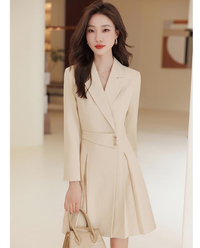 ワンピース フォーマル 事務服 きれいめ 無地 長袖 春秋 通勤 優雅 30代 40代 レディース OLオフィス ビジネス ママワンピース 母親 卒業式 入学式 二次会 ワンピース 着痩せ 上品 結婚