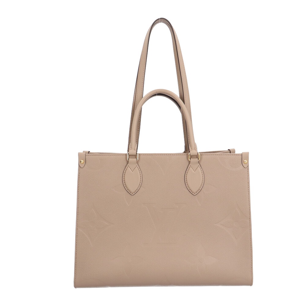 ルイヴィトン オンザゴーMM モノグラムアンプラント ショルダーバッグ モノグラムアンプラント M45607 ベージュ LOUIS VUITTON 中古 美品 209,000円