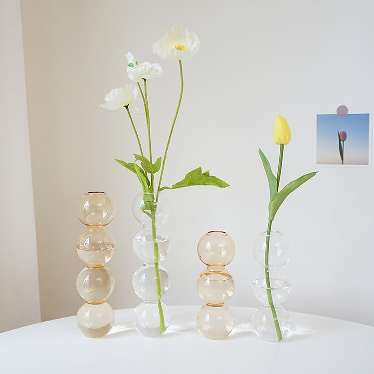 ファッショナブル透明花瓶 フラワーベース お 韓国インテリア 新しい 大人気