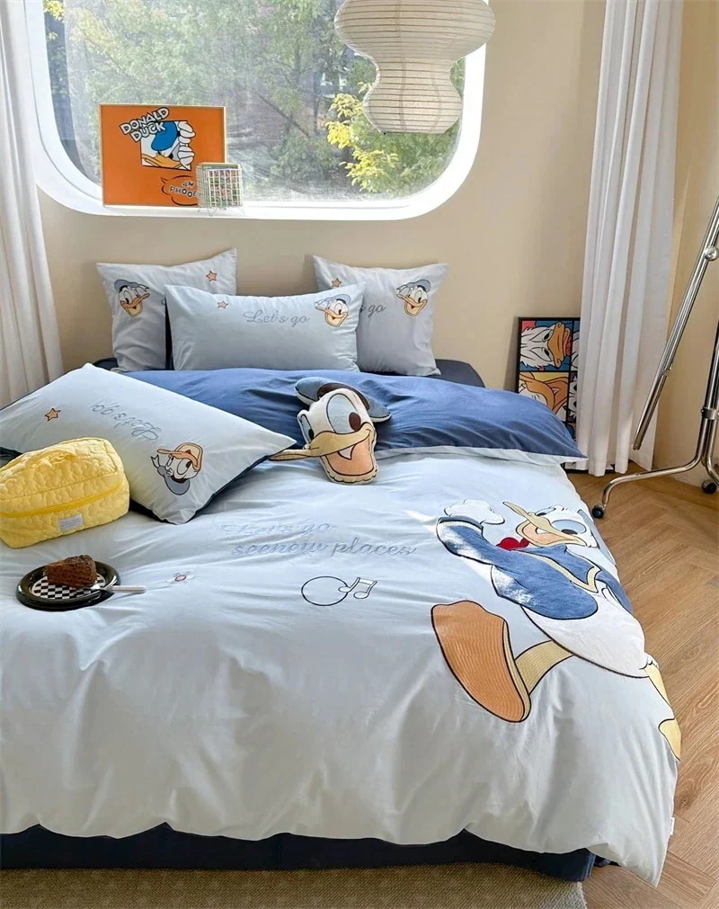 肌に優しい子供用裸寝シーツコットン掛け布団カバー子供用ホームテキスタイル寝具のかわいいコットン4点セット