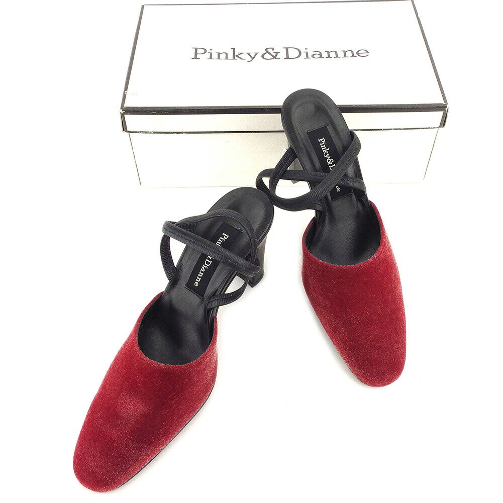パンプス 靴 シューズ #35ハーフ レッド　ブラック 中古