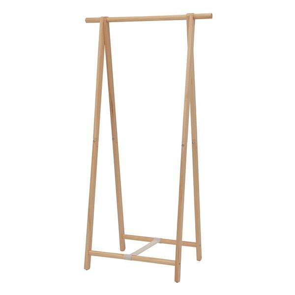 天然木ハンガーラック シンプル 幅80cm 折りたたみ 省スペース ナチュラル MHR-6034NA