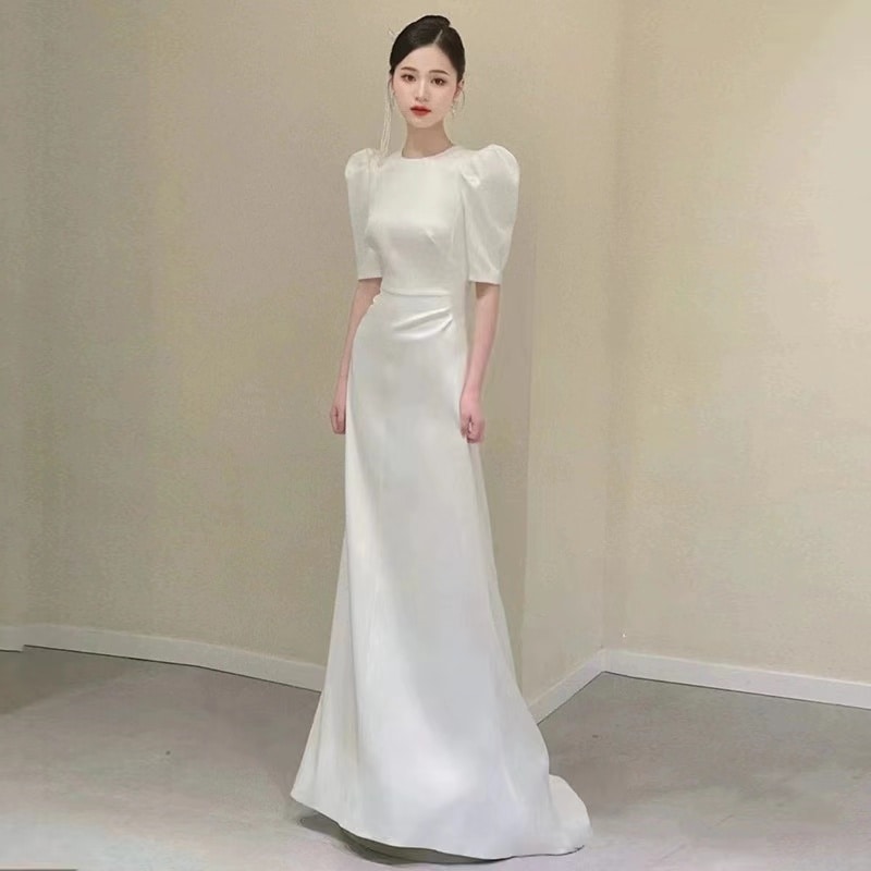 韓国ファッション ウェディングドレス 二次会 白 花嫁 ドレス海外挙式 お呼ばれ ロングドレス フォトウエディング 大きいサイズ 前撮り 披露宴