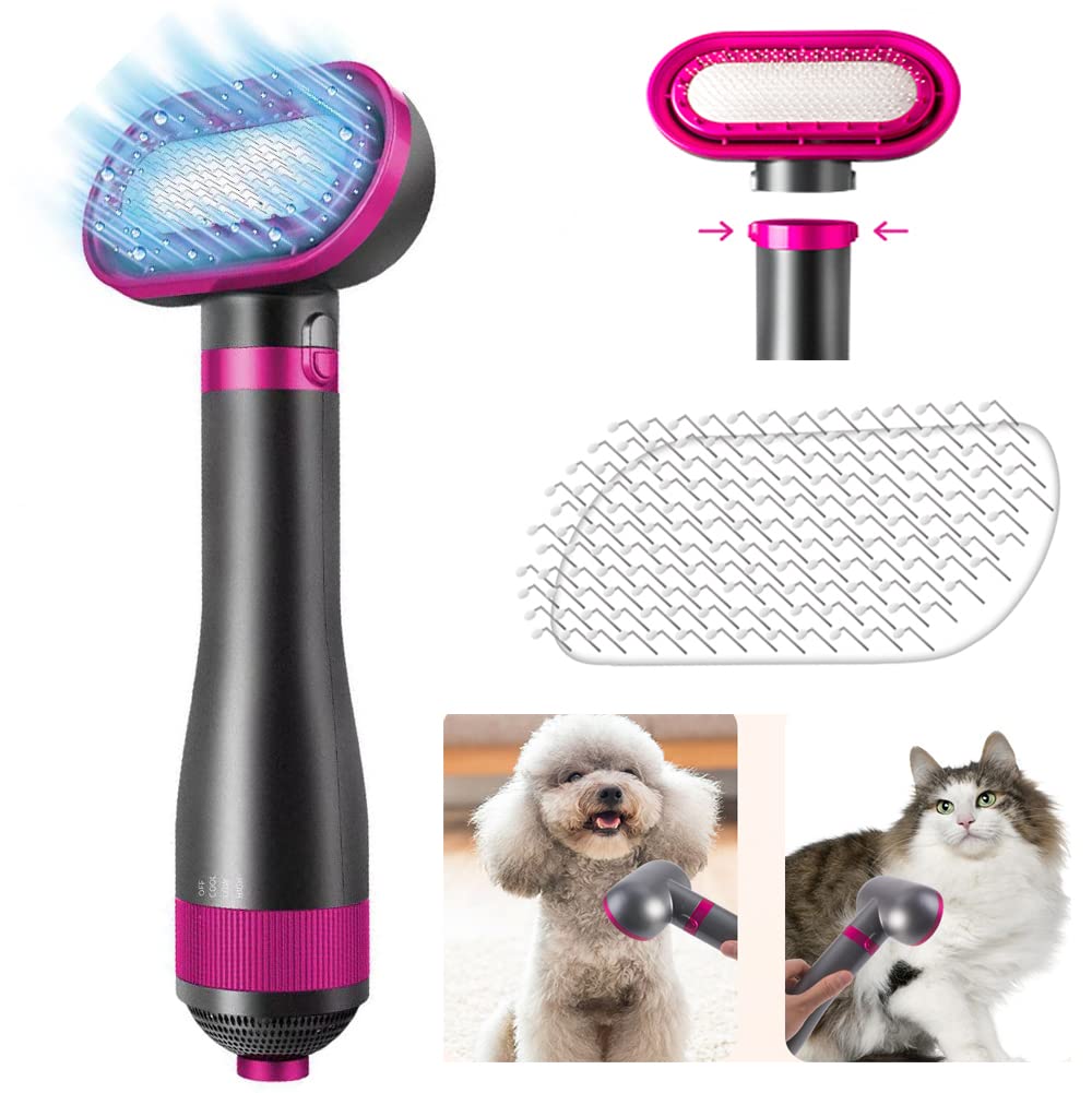 MIMIMACHI 2in1 ペット用ドライヤー 猫犬兼用グルーミングヘアドライヤー ペットドライヤー ペットヘアドライヤー ペットヘア乾燥機 ペット用品 ペット美容器 3段階の温度調節が可能 冷熱風