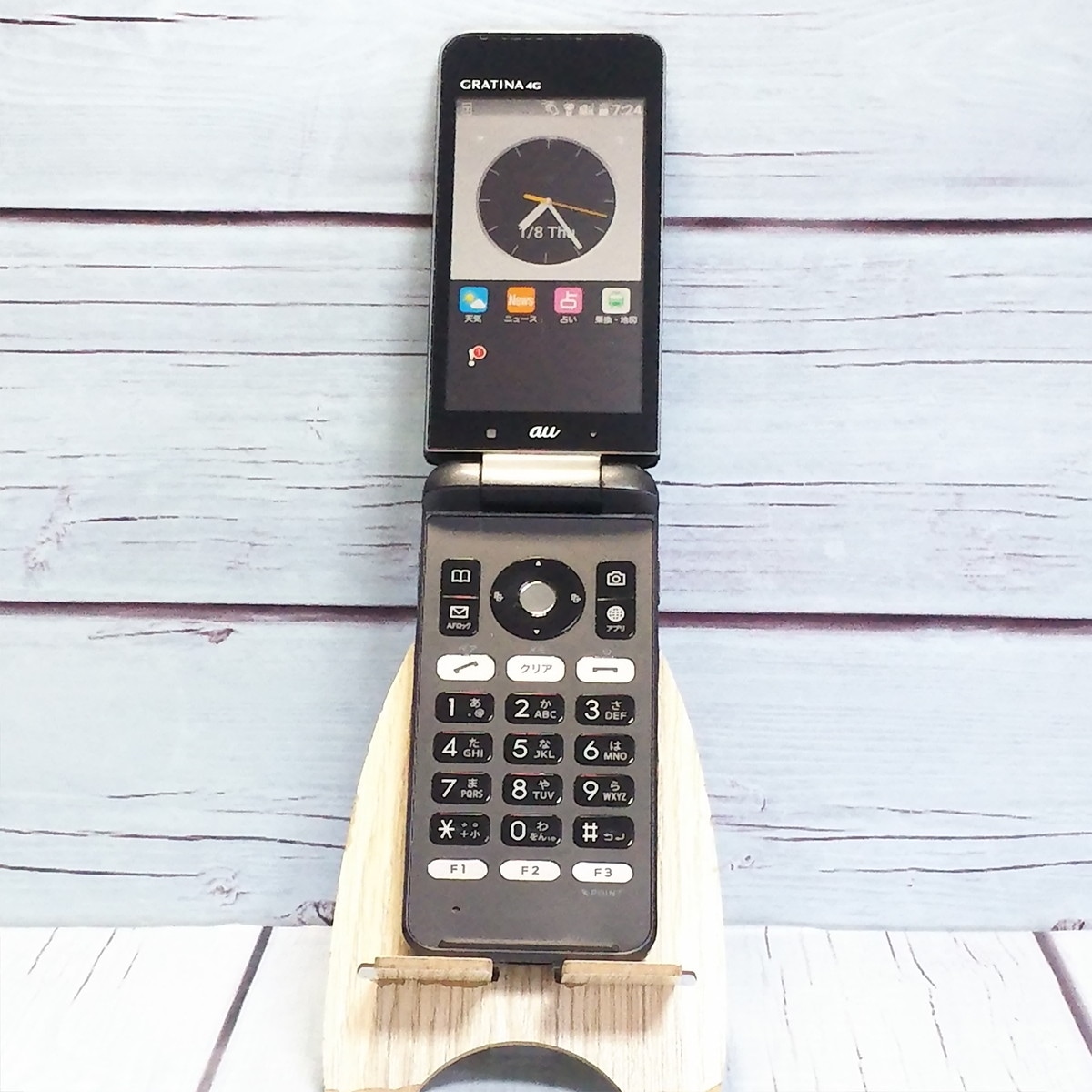 送料無料】KYOCERA au GRATINA 4G BLACK KYF31 本体 白ロム SIM