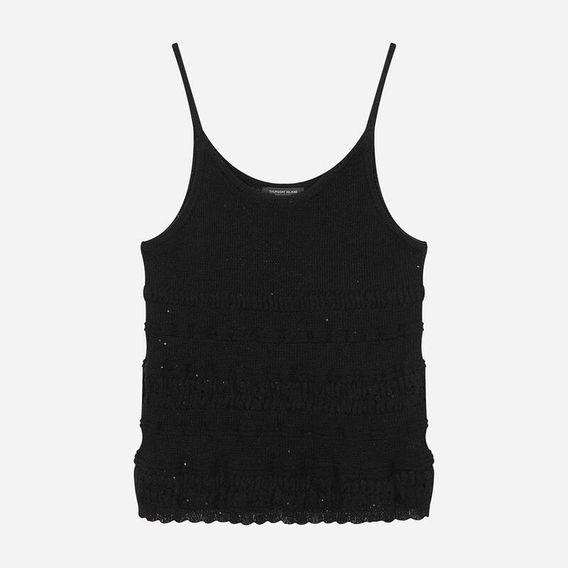 [レディース]スパンコール付きストラップレスニットベスト(T264MVT938W)