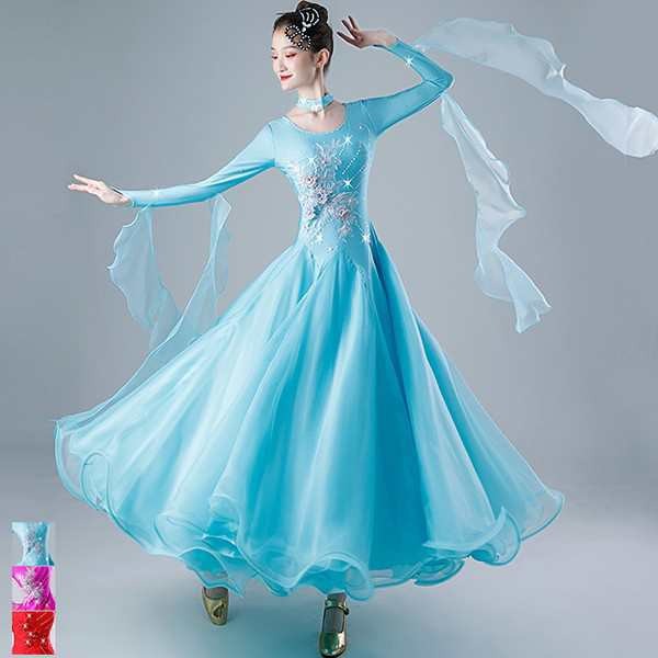 【2025新作入荷】社交ダンス ドレス 競技用 社交ダンス衣装 ワンピース スタンダード ドレス キラキラ 社交ダンス ヴィーナスダンスウエア 広がる 舞台 豪