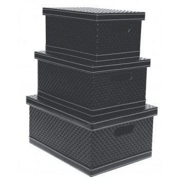 フェイクレザー ボックス(BLM) L・M・S 3個セット BLM40022