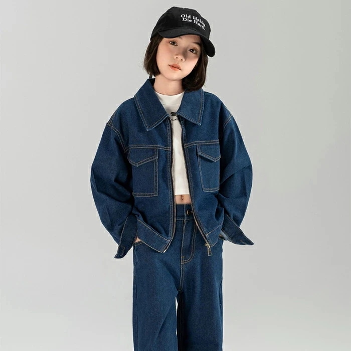 セットアップ キッズ 女の子 上下2点セット ジャケット パンツ 子供 デニム 長袖 デニムセット ロングパンツ 学園風 入学式 卒服 小学生 七五三 長ズボン 長袖 卒業式 通勤 通学 結婚式 ブル