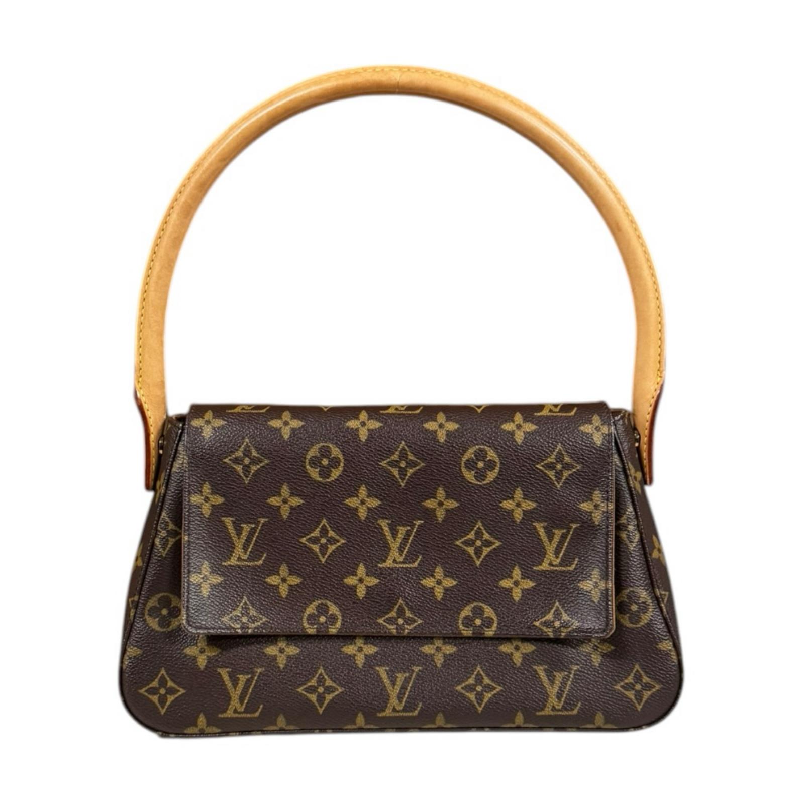 ルイヴィトン ミニルーピング モノグラム ハンドバッグ モノグラムキャンバス M51147 ブラウン LOUIS VUITTON 中古