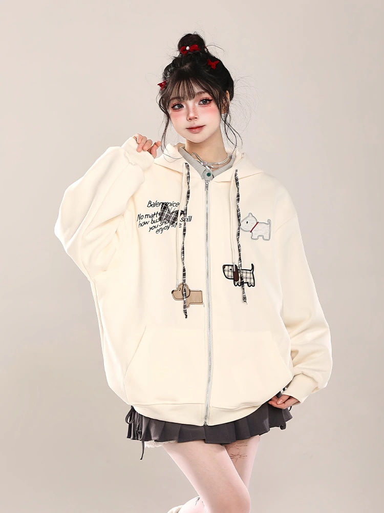 限定特価2026 秋冬 韓国系アウター パーカー フード付き 刺繍プリントファッションおしゃれかわいいレトロ風フーディーブルサイズ丈シルエット色っぽ女っぽカジュアル春夏袖スリーブトレンド