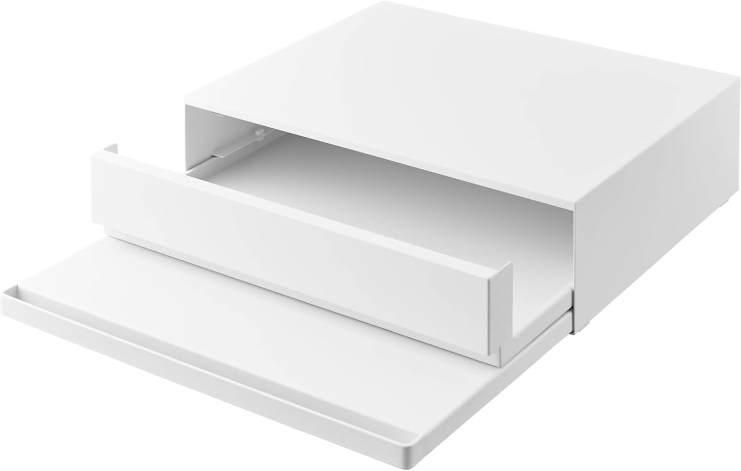 山崎実業(Yamazaki) 【 完成品 ストッパーのみ要取付 】 ツーウェイ キッチン 家電下引き出し ＆ スライドテーブル ホワイト 約W45×D39.3～64×H13.5cm タワー