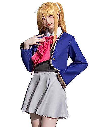 推しの子 星野アイ アクア ルビー 有馬かな コスプレ ハロウィン アニメ 制服 (S, ルビー) 13906
