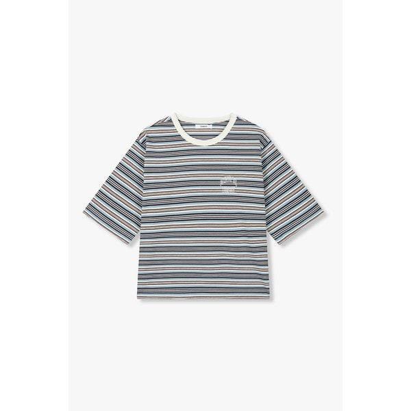 マルチストライプクロップTシャツ(9176322976)