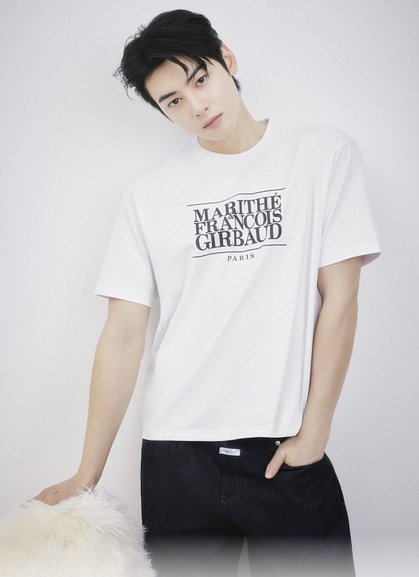 MARITHE チャ・ウヌ着用 CLASSIC LOGO COLOR POINT TEE Tシャツ MARITHE チャ・ウヌ着用 CLASSIC LOGO COLOR POINT TEE Tシャツ