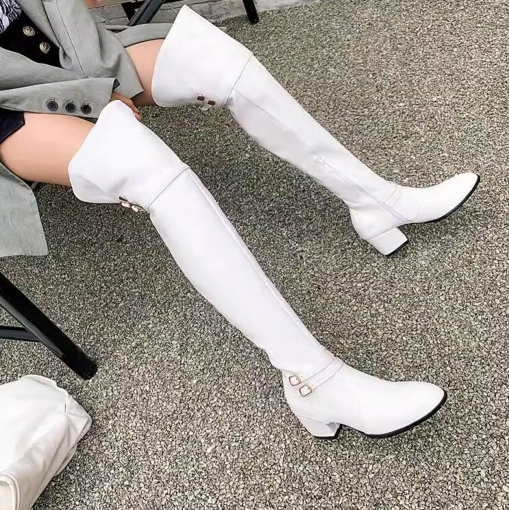 ロングブーツ ニーハイブーツ pu　レザーブーツ　ロング丈 レディース ストレッチ 靴 歩きやすい 大きいサイズ 秋冬 美脚 防寒 走れる 美脚 ブーツ 無地 細見せ 防寒 おしゃれ 痛くない 疲れに