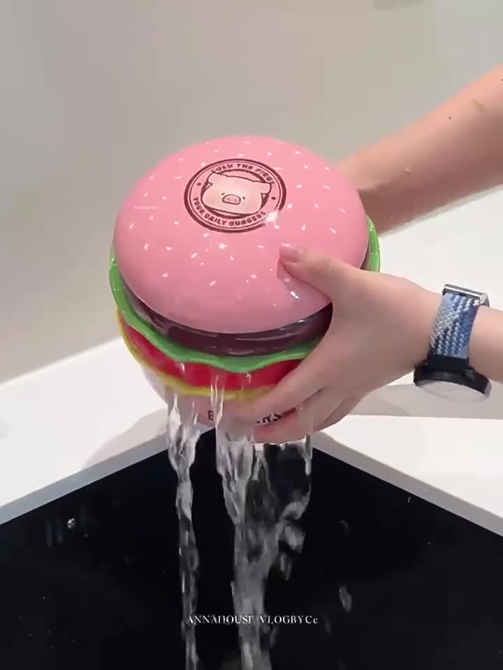 Lulu Pig ハンバーガーセラミック食器セット 可愛い重ね楽しみ 朝食・スナック両用