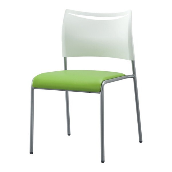 4本脚ミーティングチェア レザー グリーン LTS-4V-GR 4脚セット メーカー直送