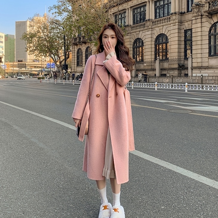 アウター チェスターコート ミモレ丈 オーバーサイズ ベルト 長袖 大人可愛い シンプル お洒落 こなれ感 普段使い