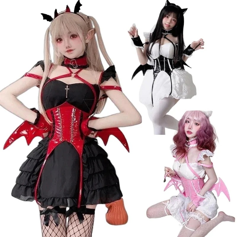 【3日出荷 人気新作!】ハロウィン コスチューム メイド服 アドルト向け ダークゴス セクシー 小悪魔 制服 誘惑 コスプレ バットマン衣装