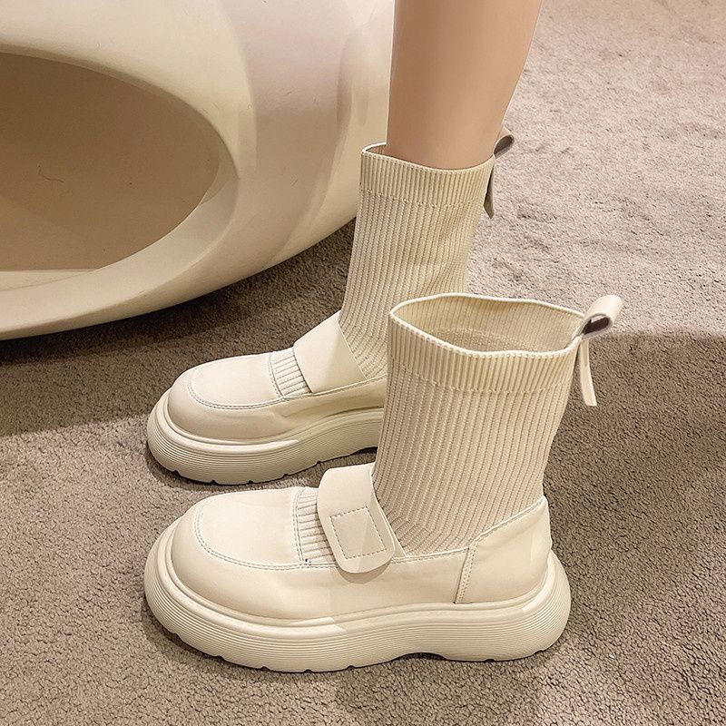 ショートブーツ 厚底シューズ 厚底靴 おしゃれ 流行り 韓系 着痩せ 美脚 ソックスブーツ 百掛け ウォーム マーディンブーツ スノーブーツ 母の日 4,806円