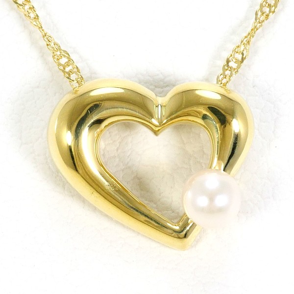 K18 18金 YG イエローゴールド ネックレス パール(真珠) 約39cm ジュエリー 中古