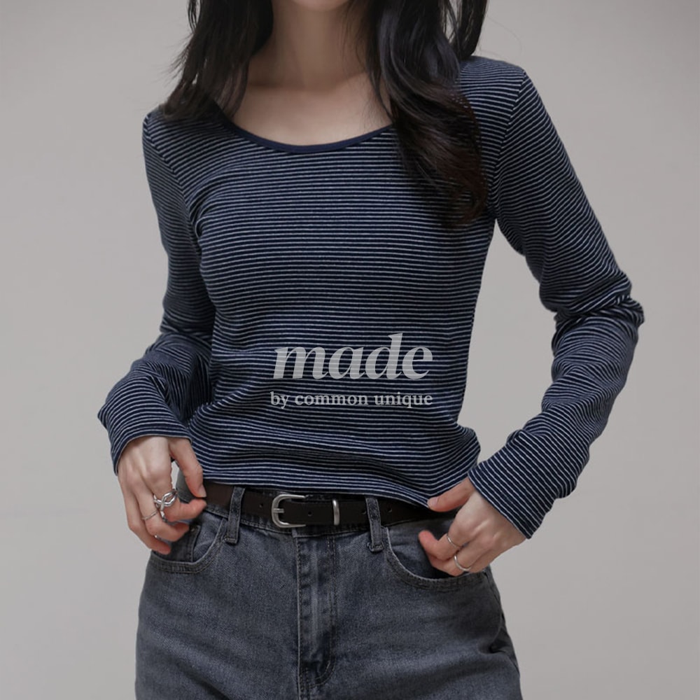 MADEミックスカラーストライプボートネックTシャツ