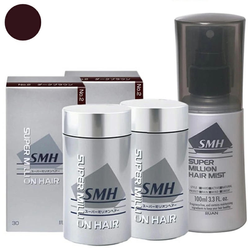 ルアン スーパーミリオン ヘアー ダークブラウン 30g ×2個 + ヘアミスト 100mL ×1 個 セット ミリオンヘア ヘアーミスト 薄毛 パウダー 薄毛隠し 増毛パウダー ヘアパウダー