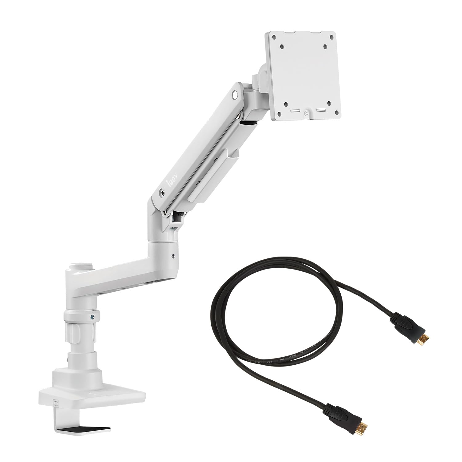 モニターアーム ディスプレイアーム 1画面 シングル 17～49型 耐荷重2～20kg VESA75×75mm/100×100mm グロメット&クランプ式 iggy（イギー）快適ワークのモニターアーム