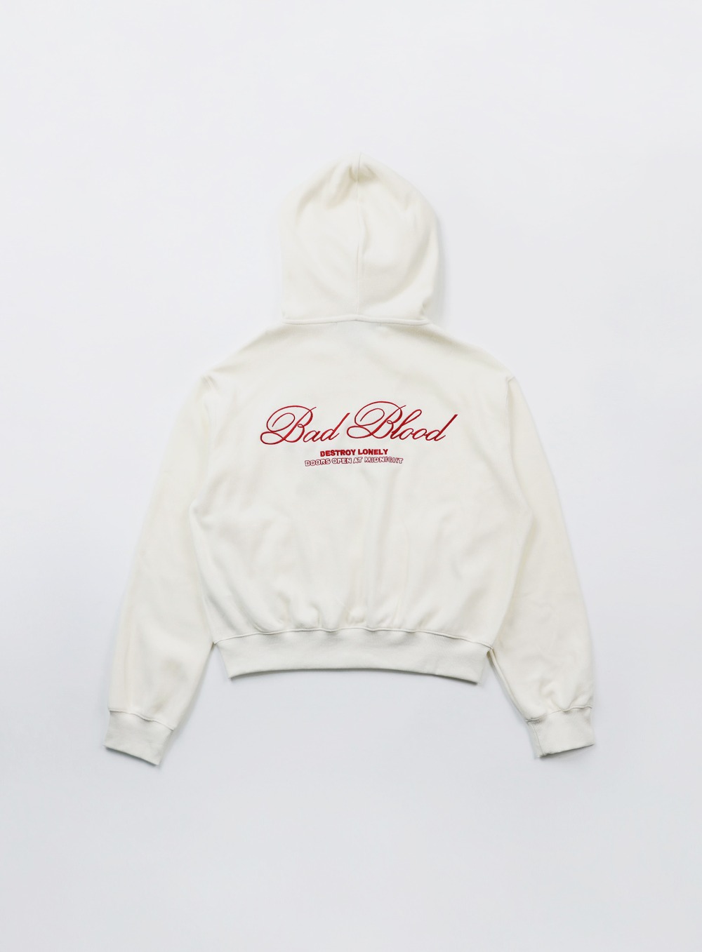 【BADBLOOD】[UNISEX] CLASSIC LOGO HOOD ZIP UP : CREAM WHITE