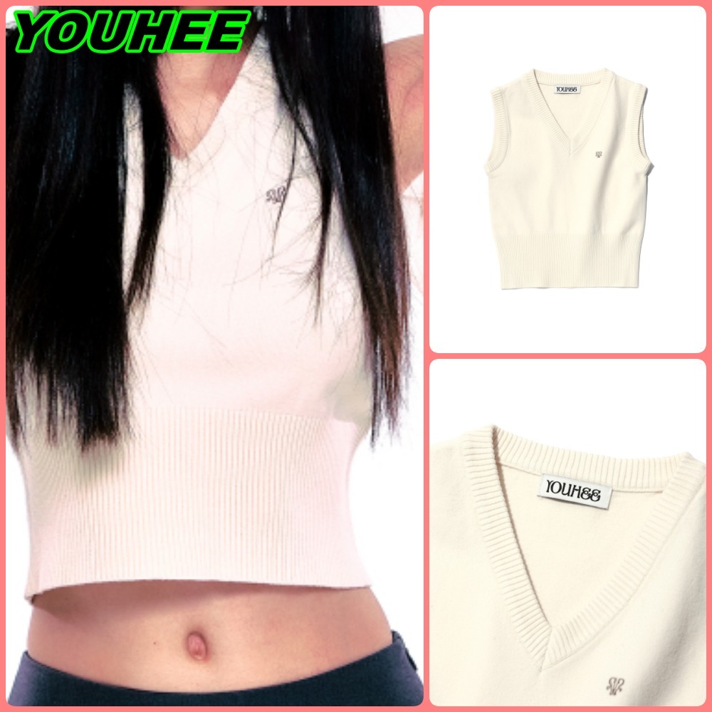 【YOUHEE】YOUHEE SYMBOL BASIC KNIT VEST IVORY