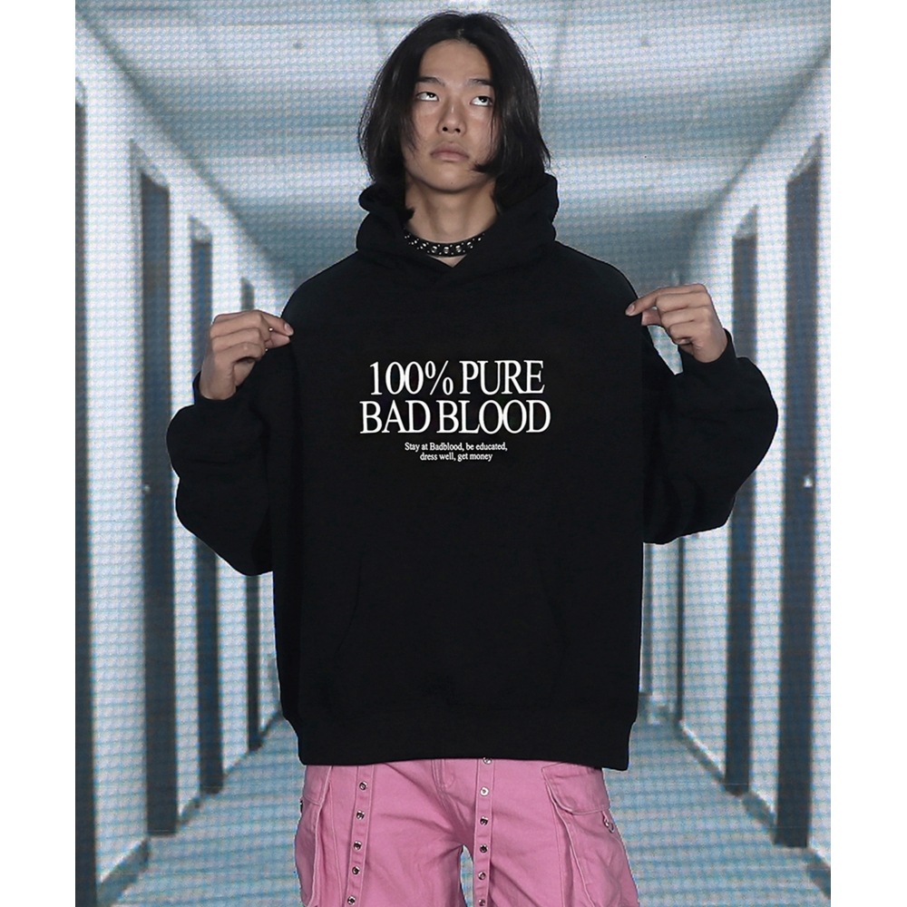 BADBLOOD ピュアフーディーラージフィット-ブラック