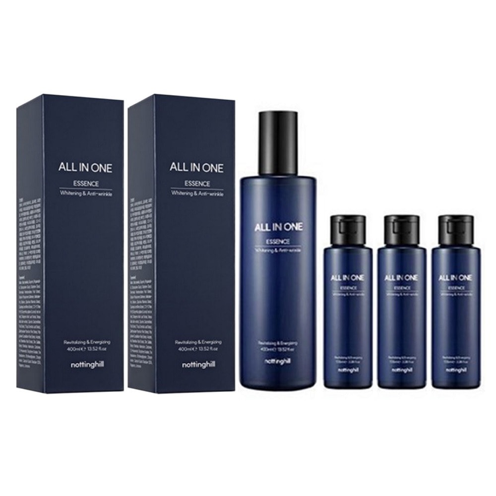 Notting Hill メンズ オールインワン エッセンス 大容量 400ml + 携帯用 100ml, 3個